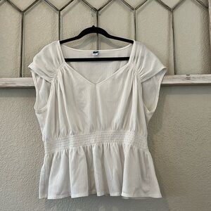 White peplum top XL